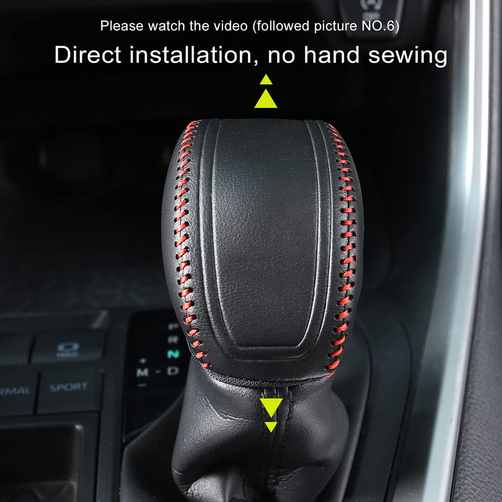 YAKANEY gear shift knob cover red fitment on Highlander interior