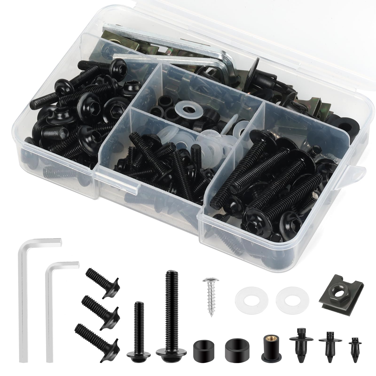 YALTIES fairing bolt kit 195pcs for motorcycle installation and maintenance