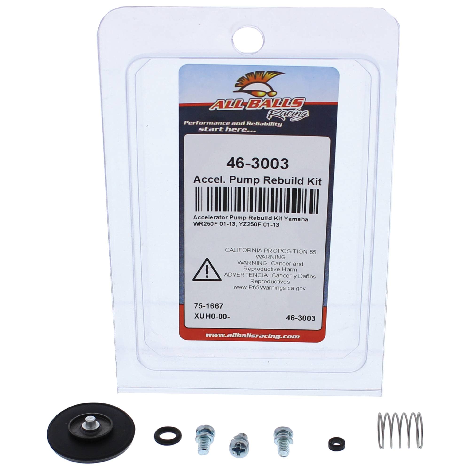 Yamaha WR250F installation view shows the kit compatibility for 2001-2013 models and easy maintenance.