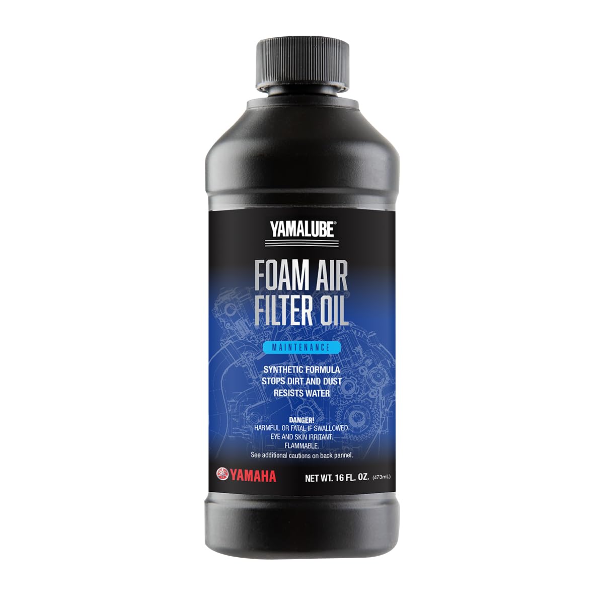 Yamaha Yamalube foam air filter oil bottle protects the intake from dirt and water.