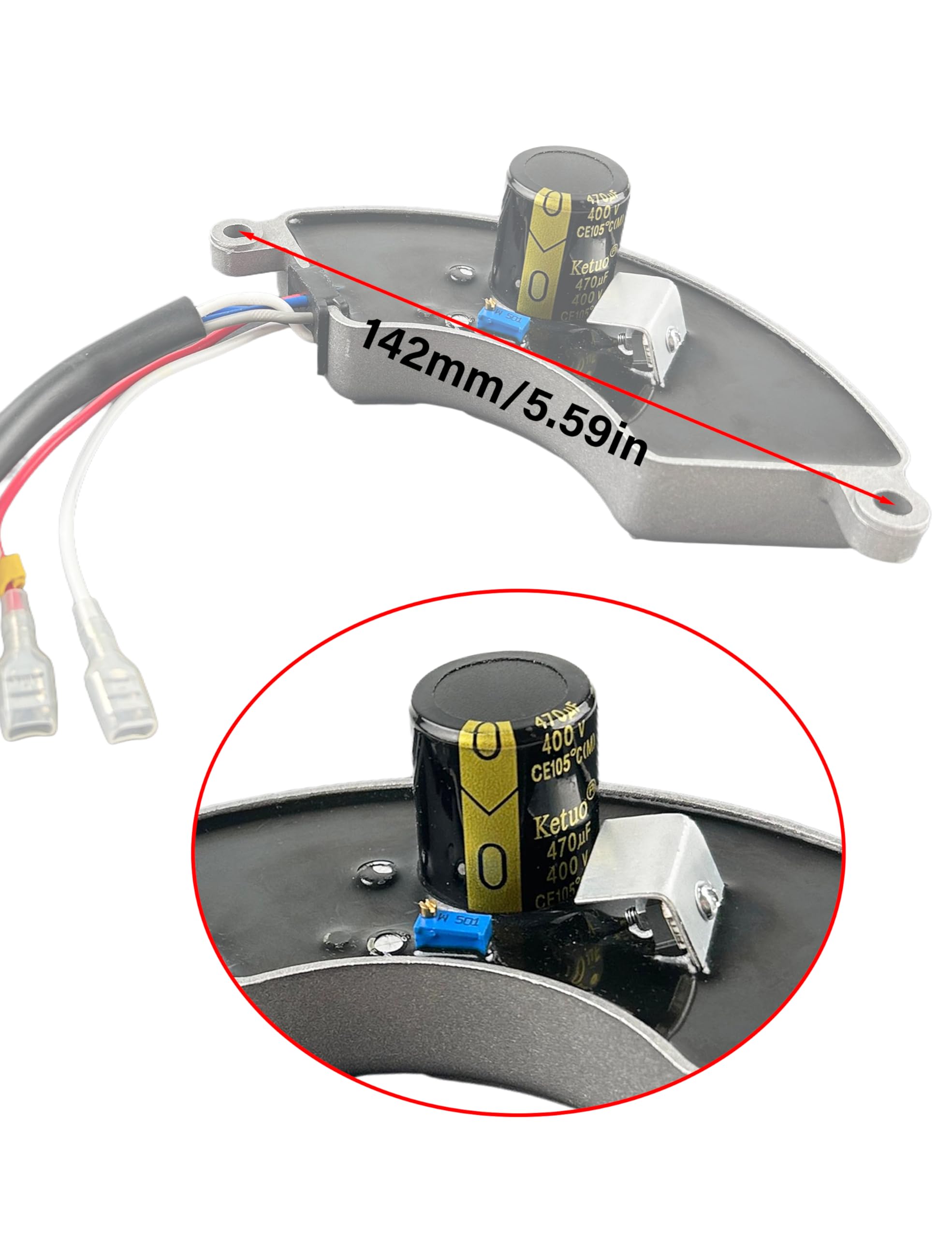 YAMAKATO AVR rectifier side view highlights slim profile for easy mounting.