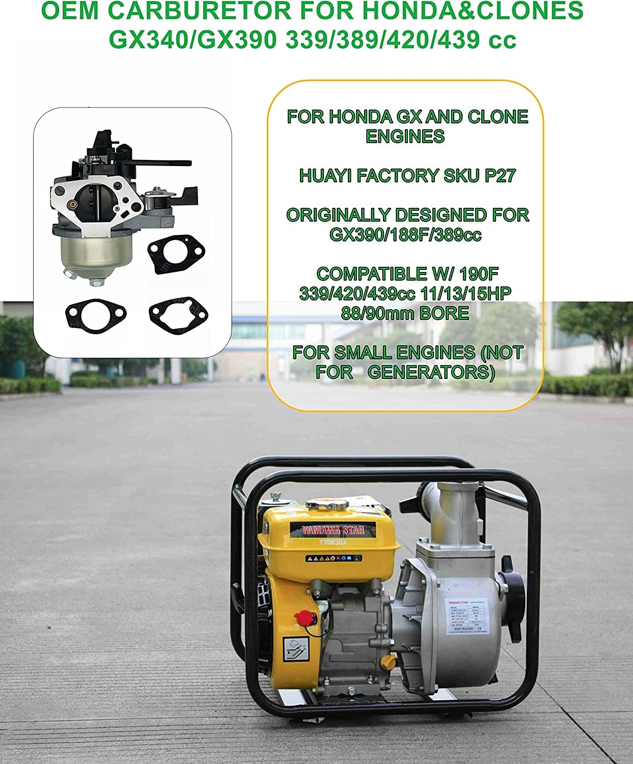 YAMAKATO fuel line and gaskets included for easy installation