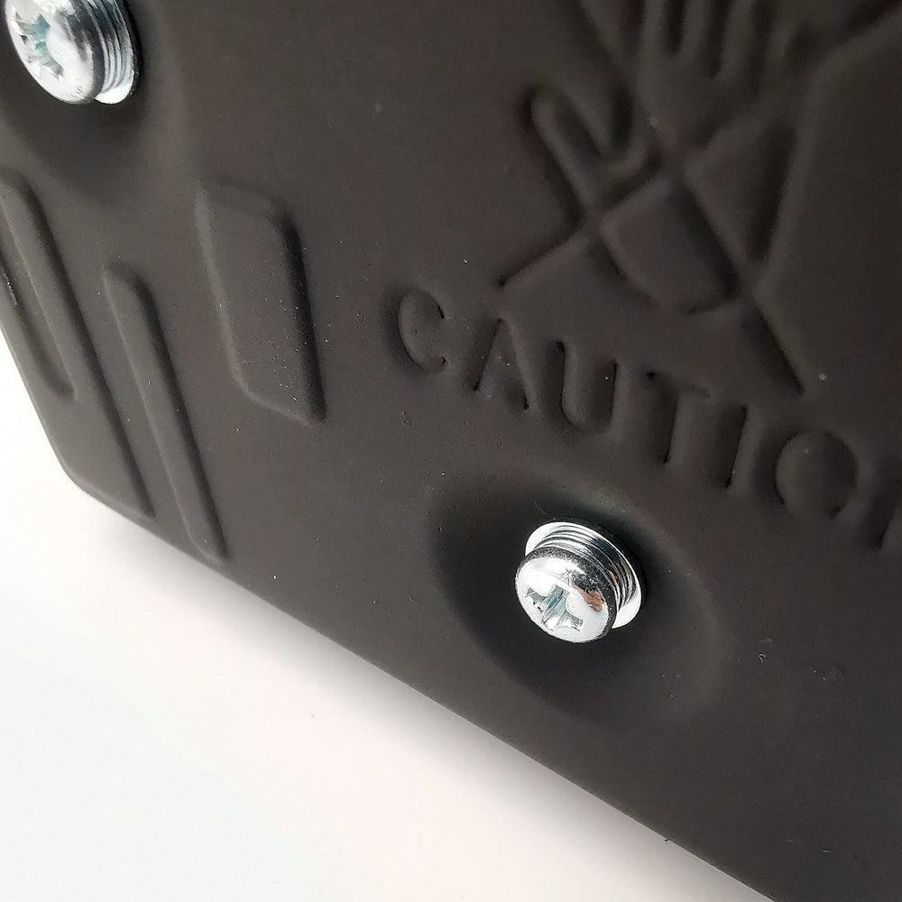 Finish may vary between dark matte and shiny black.
