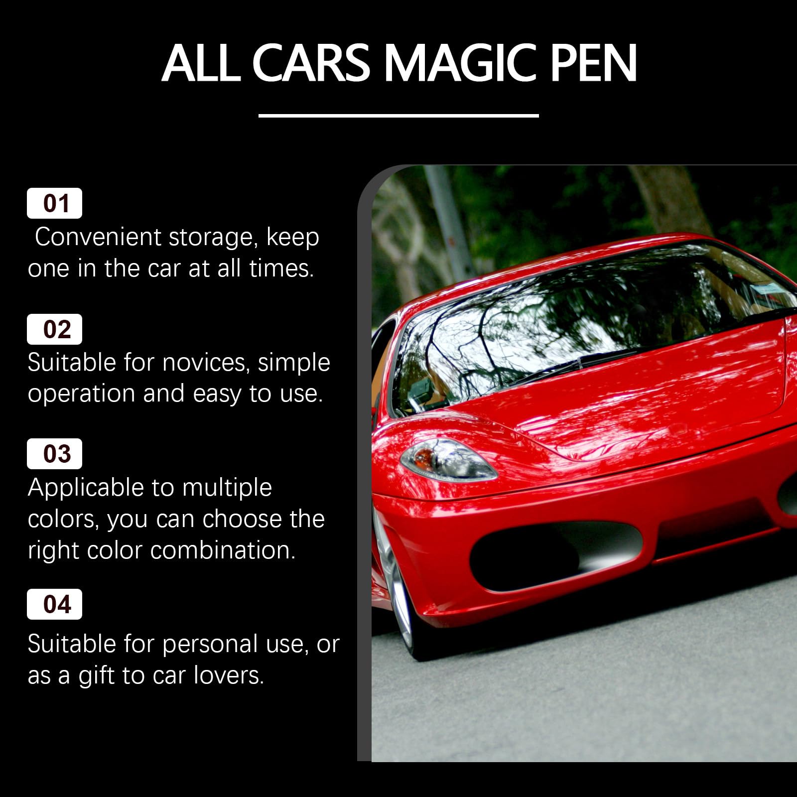 YAMVXIC Scratch Remover Pen closeup highlights a smooth finish after use
