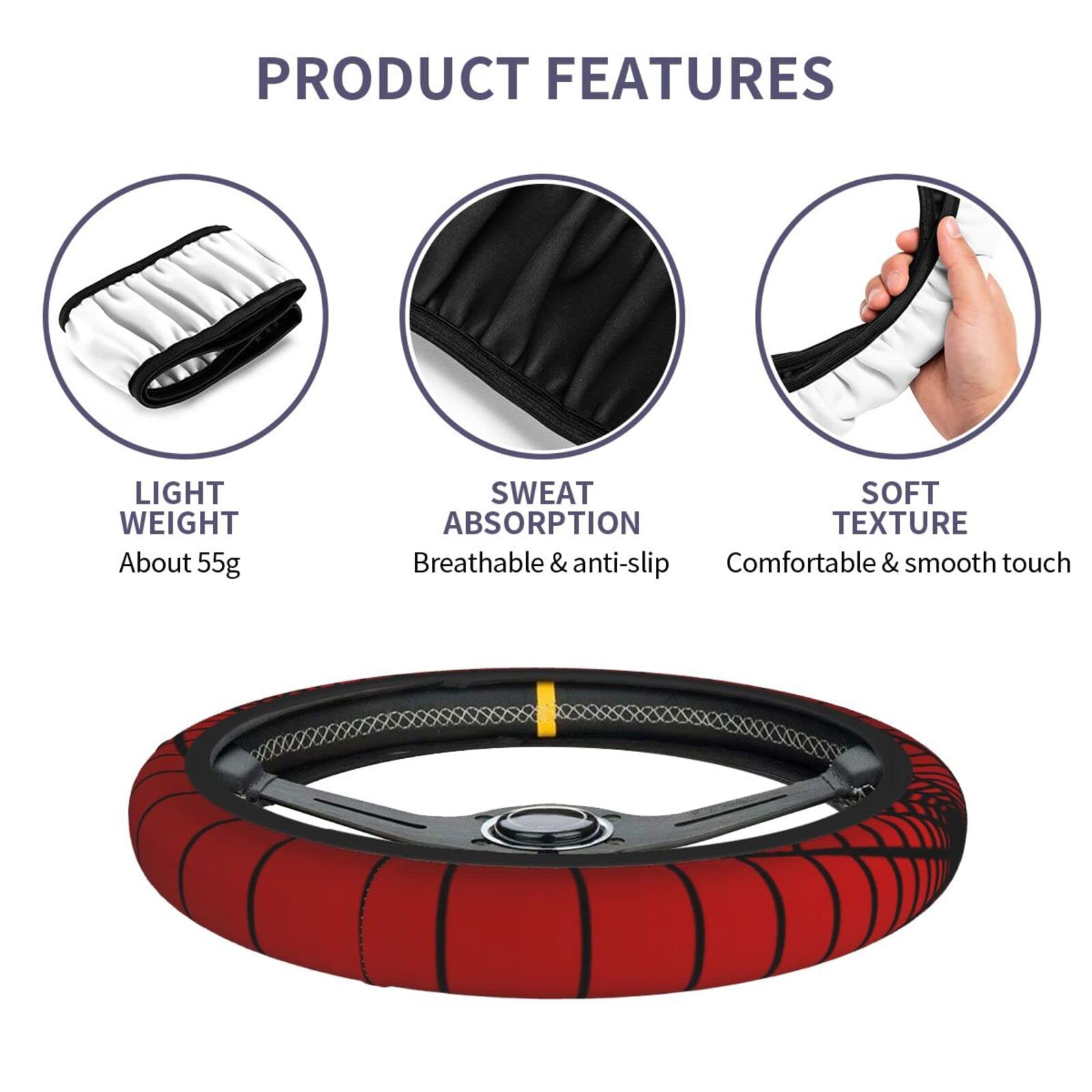 YANGDADA bright color steering wheel cover adds stylish interior accent