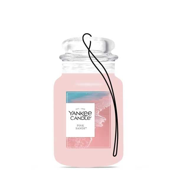 Yankee Candle Car Jar Pink Sands fragrance-infused paperboard for on-the-go scent