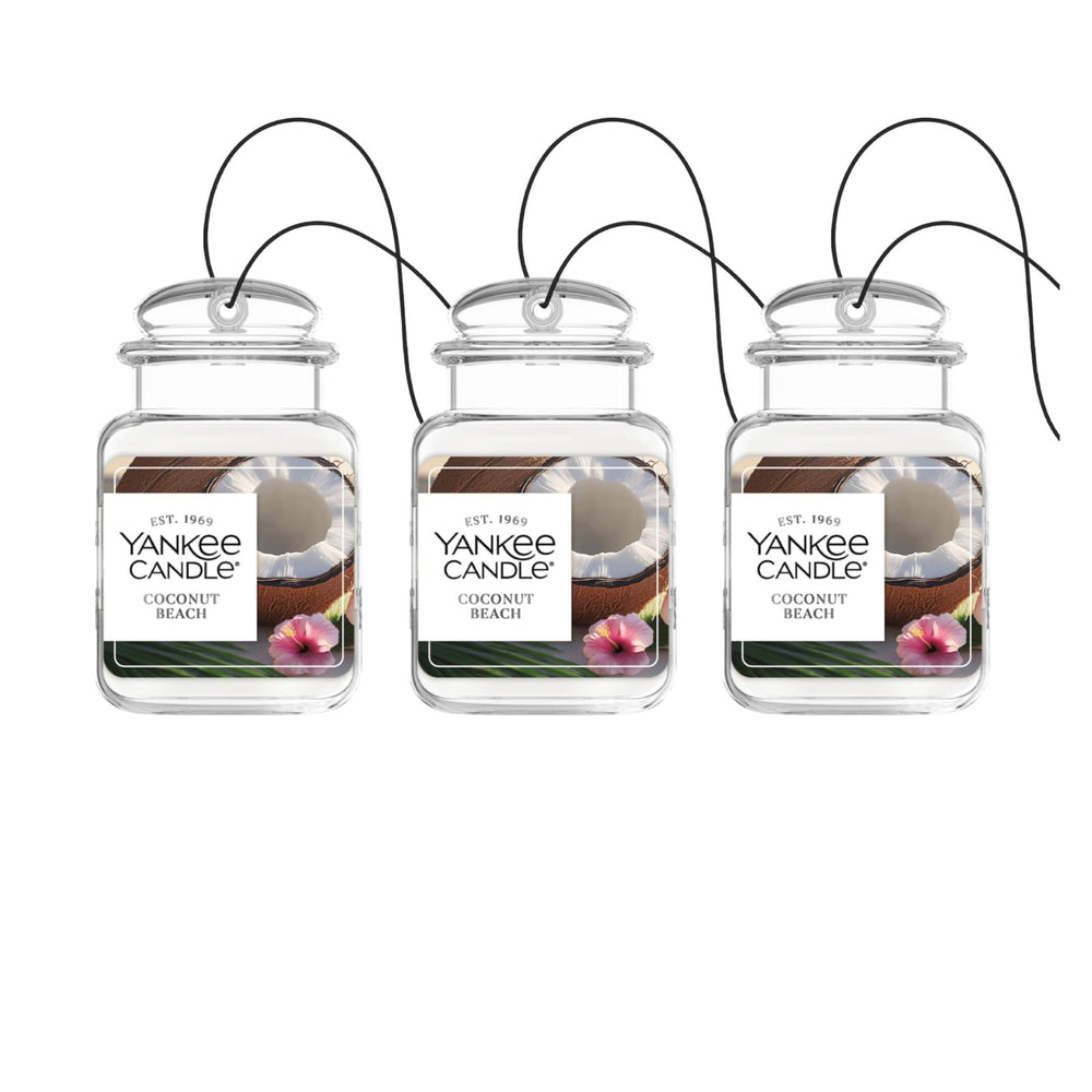 Yankee Candle Car Jar Ultimate Coconut Beach fragrance front view for a fresh car interior