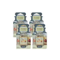 Yankee Candle Car Jar Ultimate hanging in car delivering long-lasting Iced Berry Lemonade fragrance