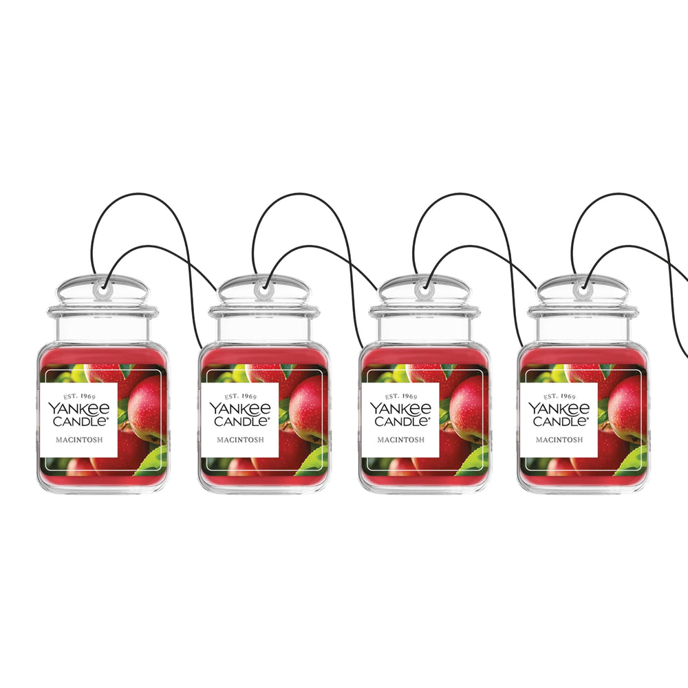 Yankee Candle Car Jar Ultimate Macintosh four-pack ready to freshen your car’s interior.