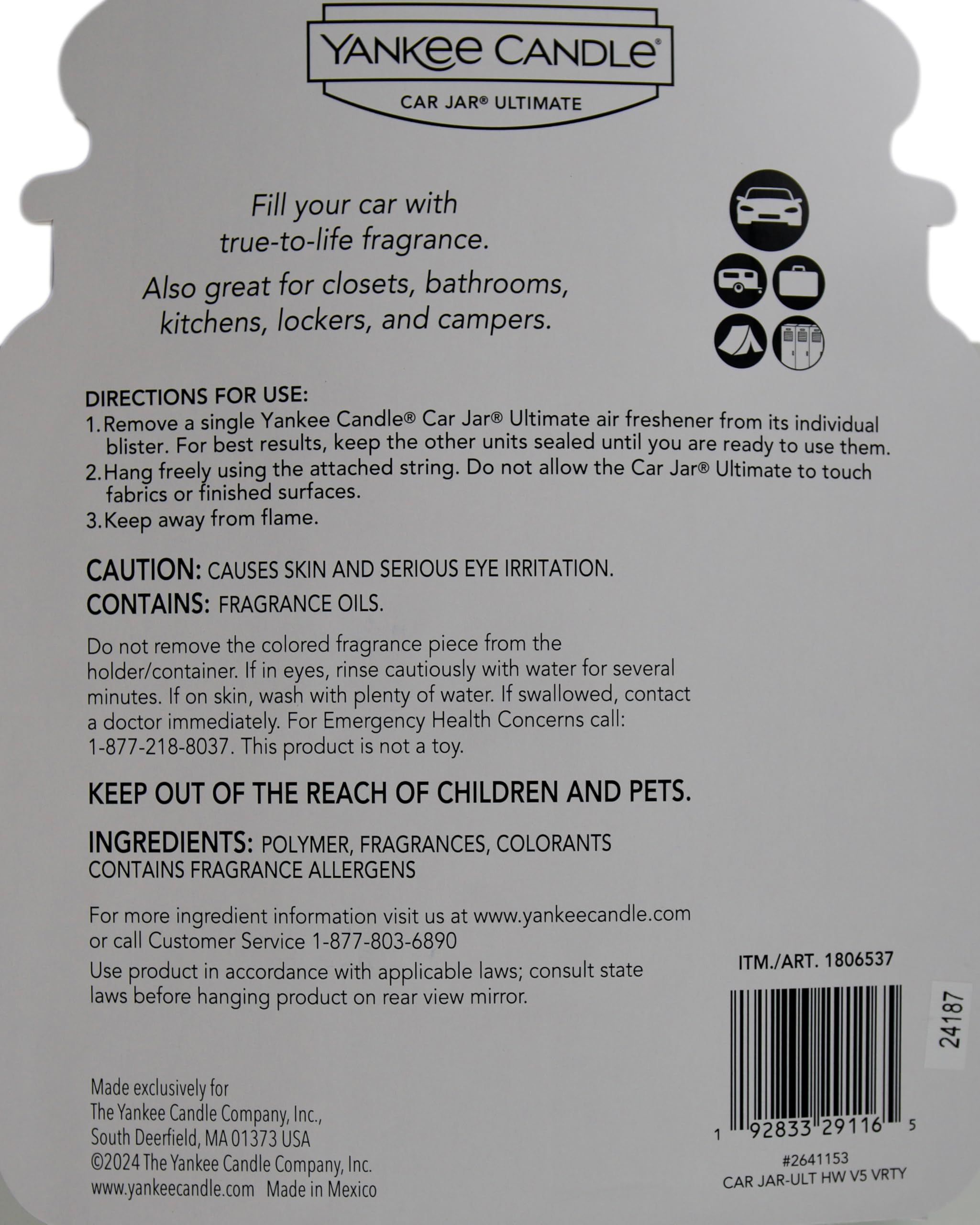Yankee Candle Car Jar Ultimate varieties deliver five scents for different spaces.