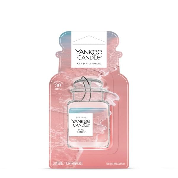Yankee Candle Pink Sands fragrance in a car jar to freshen your ride.