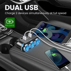 YANTU dual USB ports deliver fast charging for two devices.