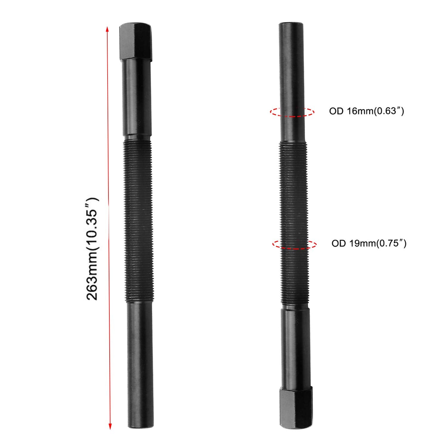 Close-up of 3/4-16 thread detail for OEM-fit clutch puller by YANWEN.