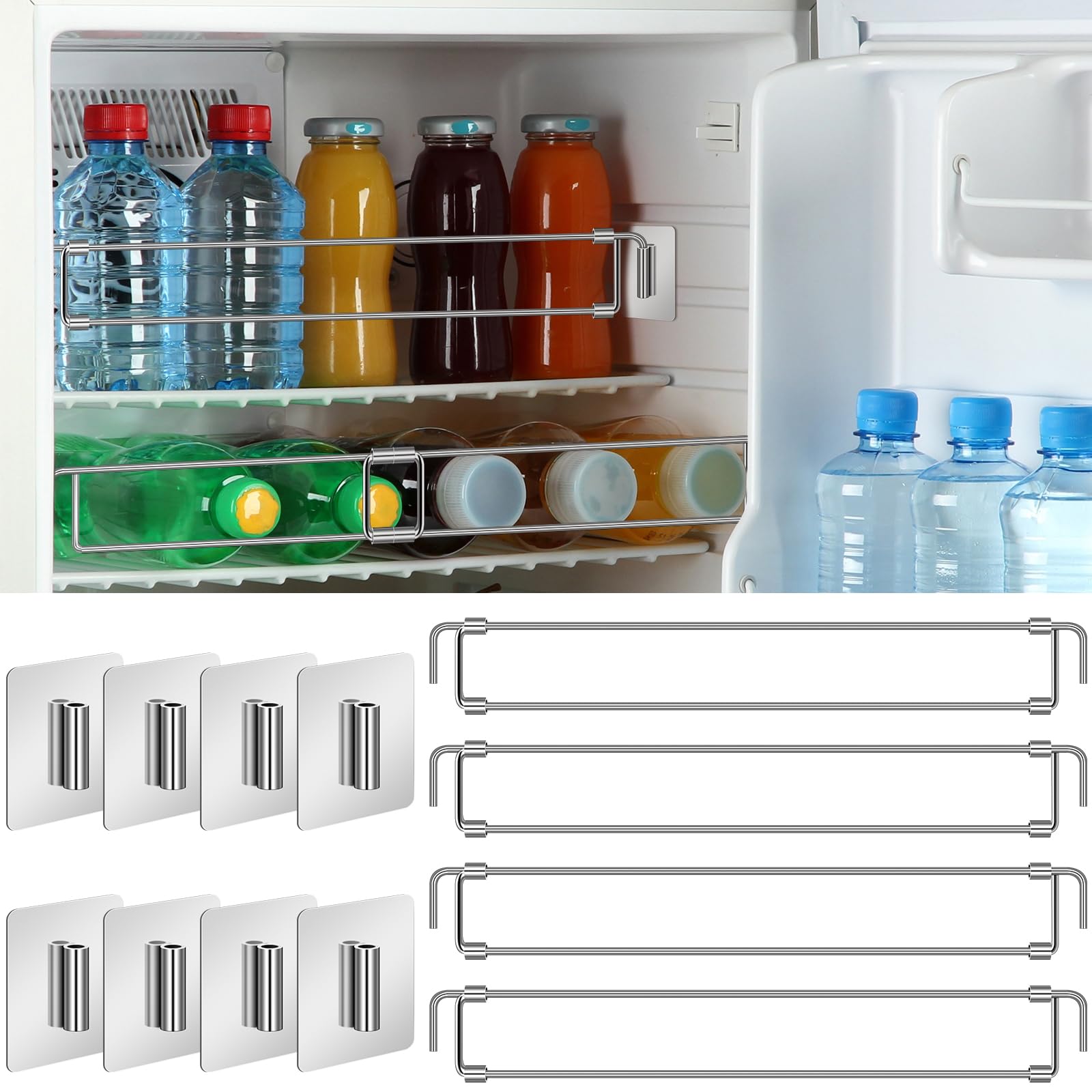 Yaocom RV refrigerator bars extendable secure items on shelves during travel
