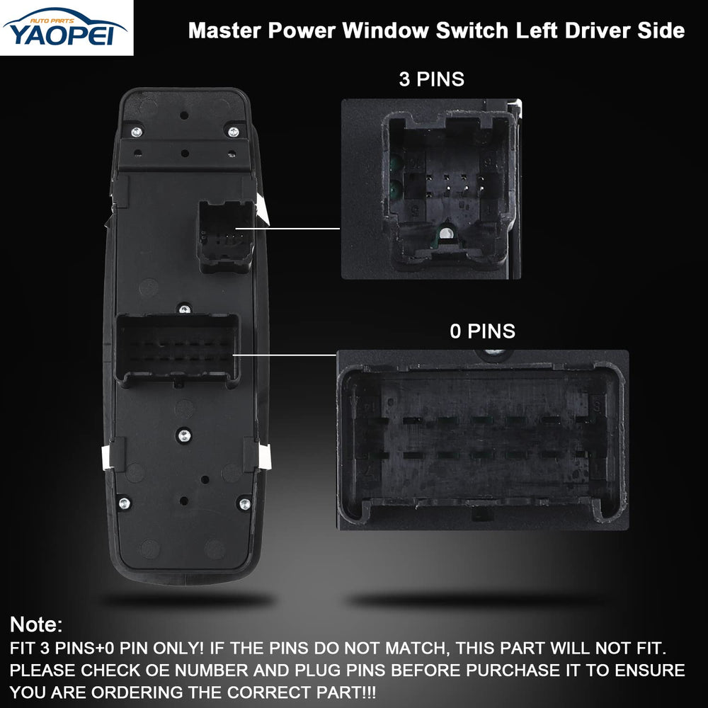 YAOPEI blue-lit window switch with blue illumination for night driving