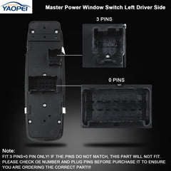 YAOPEI blue-lit window switch with blue illumination for night driving