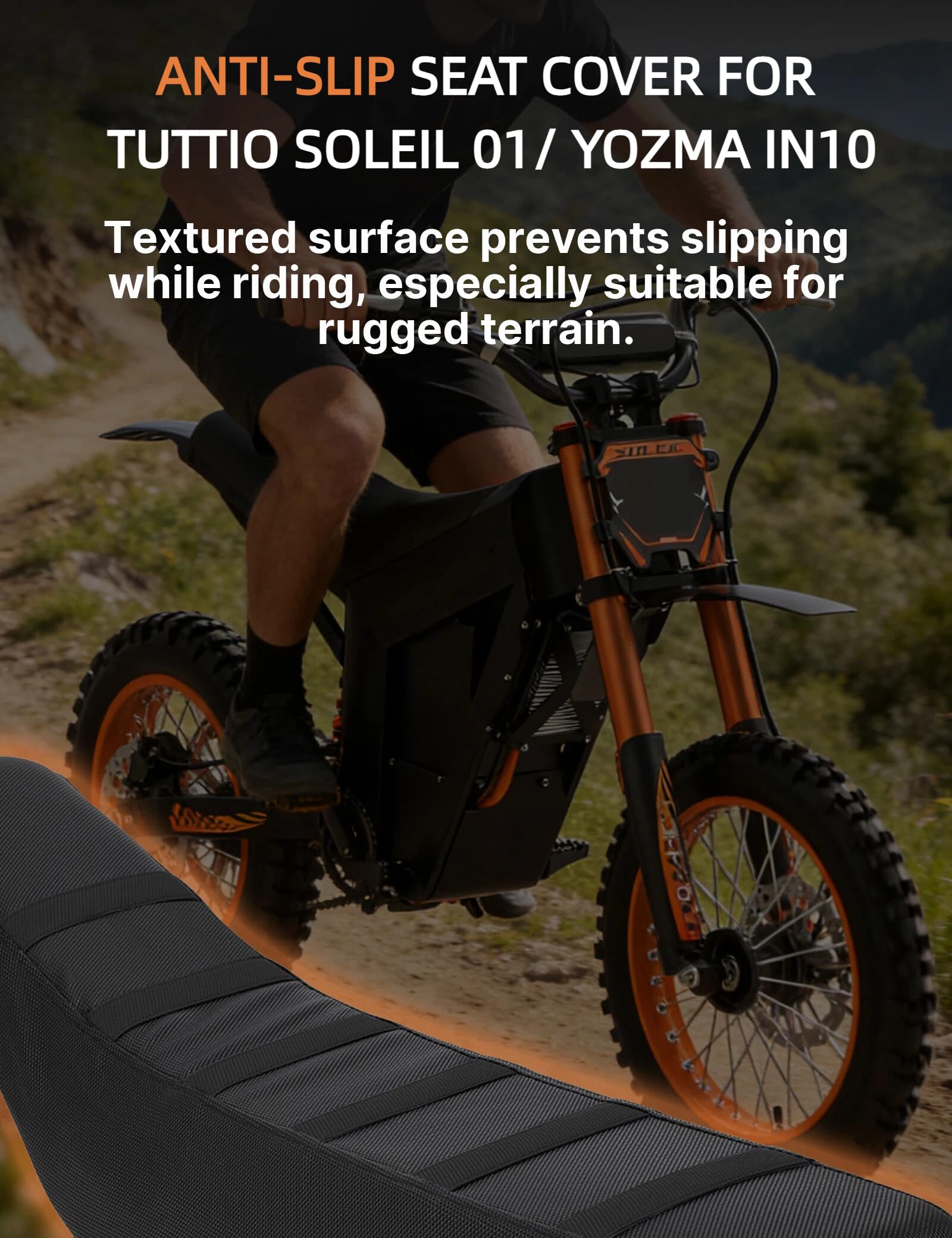 YAORISE Gut Seat Cover with non-slip texture helps rider stay planted