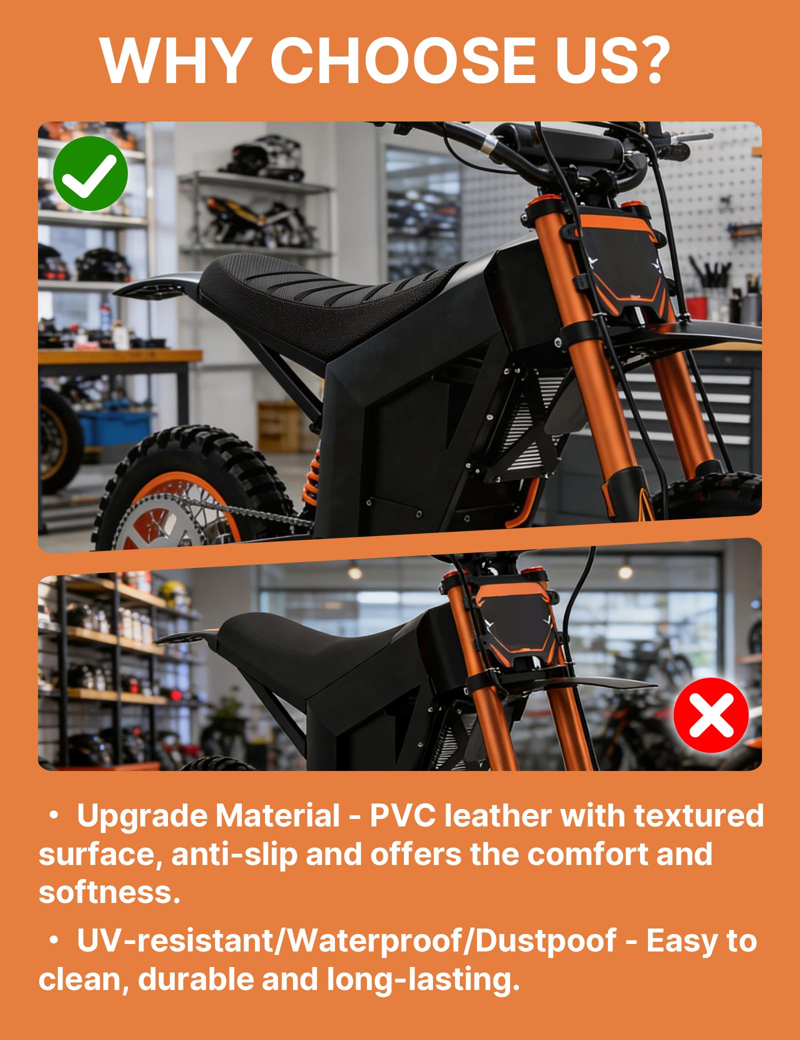 YAORISE Gut Seat Cover PVC leather durability resists impacts and wear
