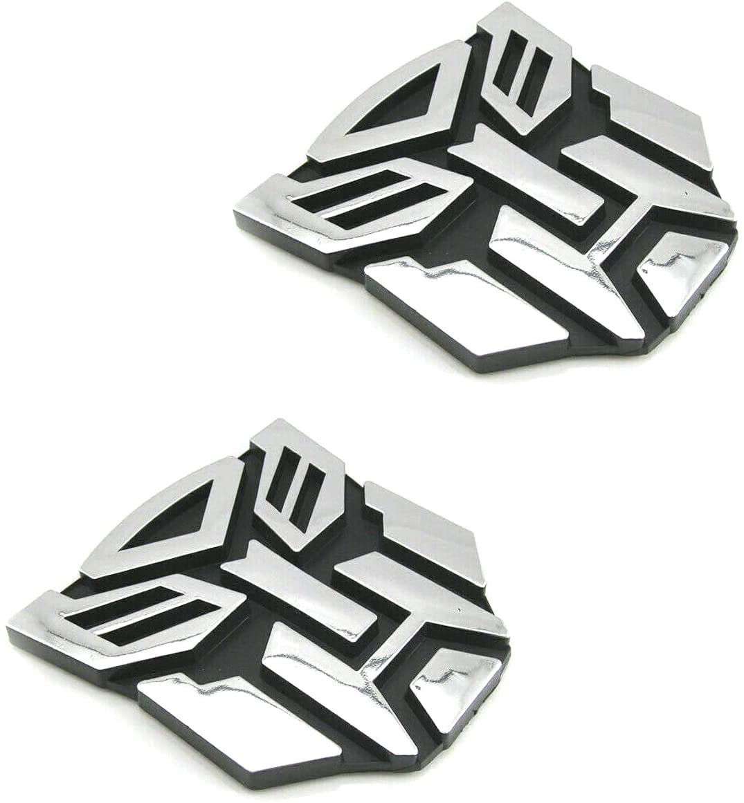 YARAKETA Transformer Autobot emblem pair in chrome finish for durable car branding