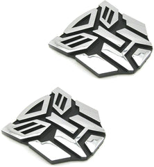 YARAKETA Transformer Autobot emblem pair in chrome finish for durable car branding