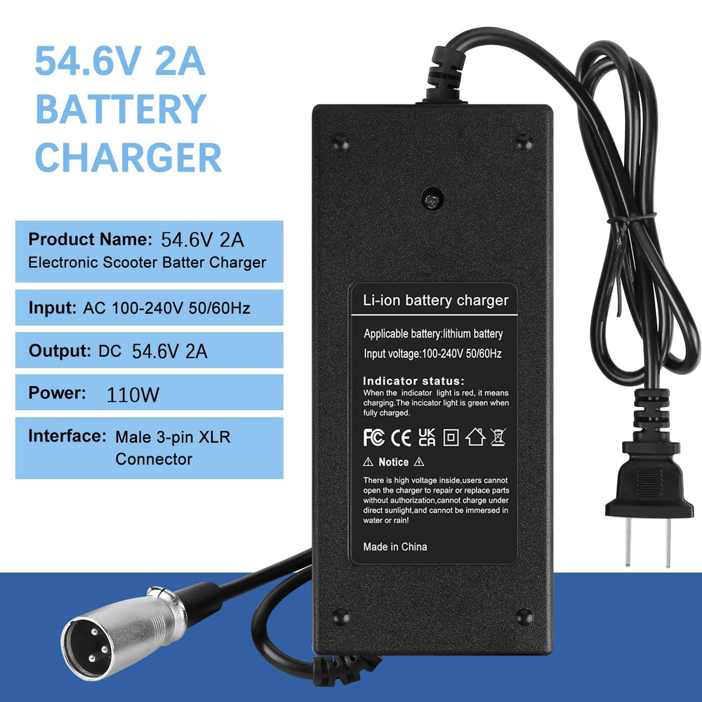 YAREMYEYE 54.6V charger in use for efficient overnight charging