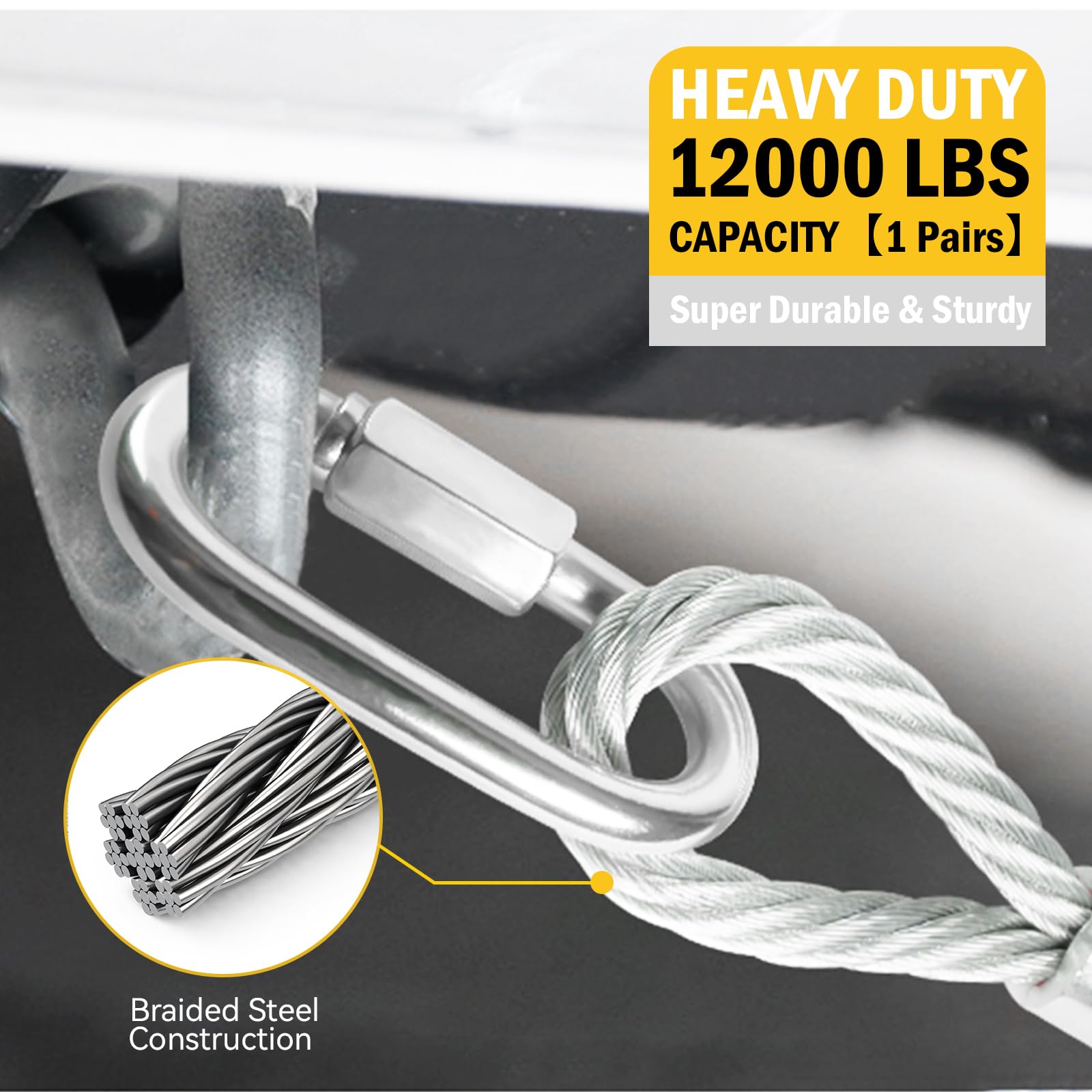 YATOINTO 12000-lb capacity cables for heavy loads and robust security
