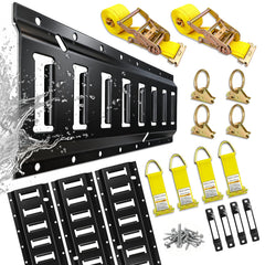 YATOINTO e-track rails ready for flexible anchor points on a trailer.