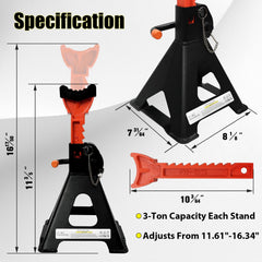 YATOINTO jack stands with two crossbars for added base stability during maintenance.