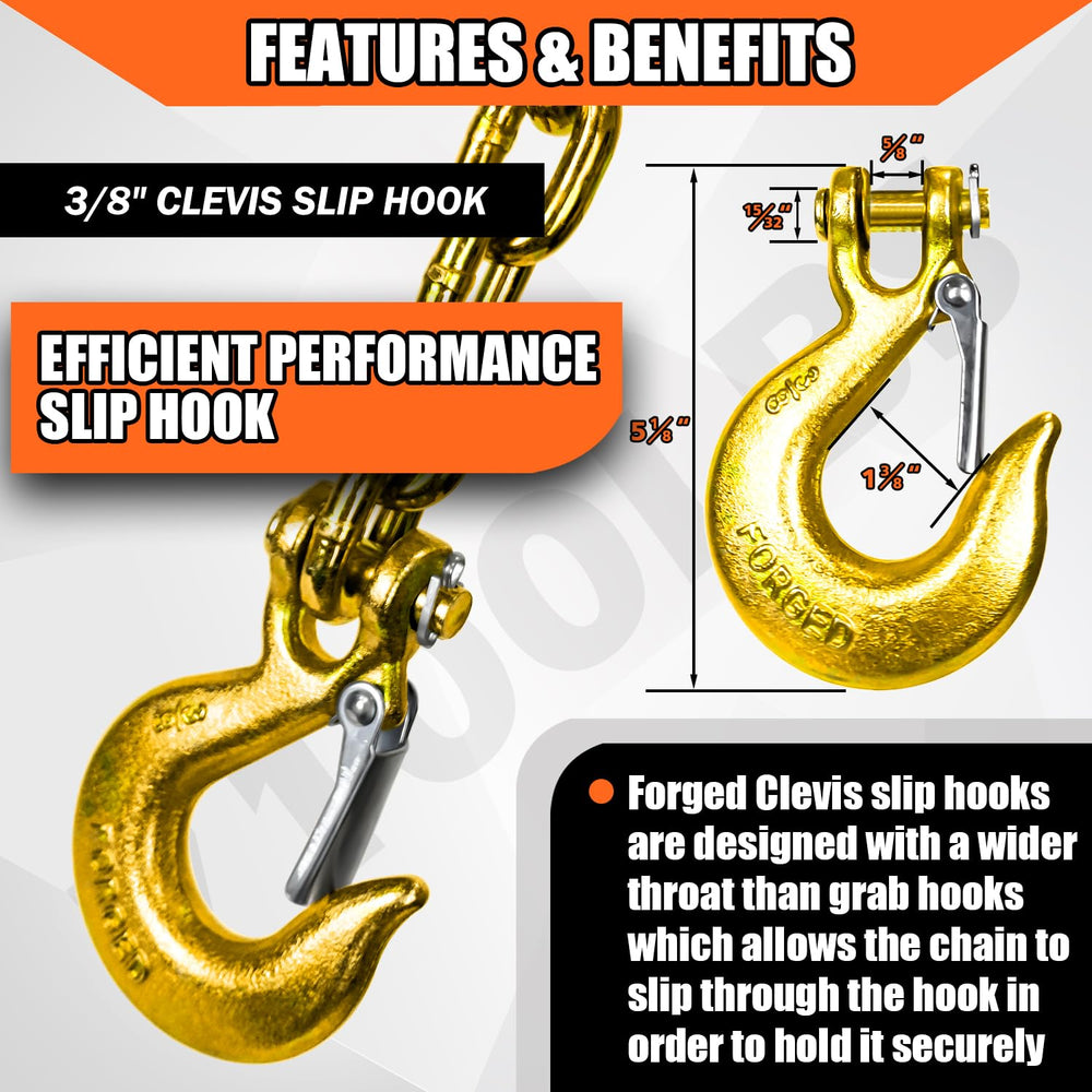 YATOINTO NACM-embossed Grade 80 chain meets roadside inspection standards.