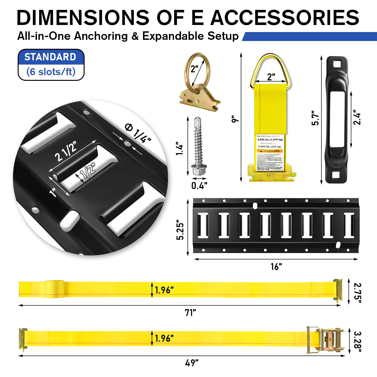 Included self-drilling screws enable fast, secure trailer mounting.