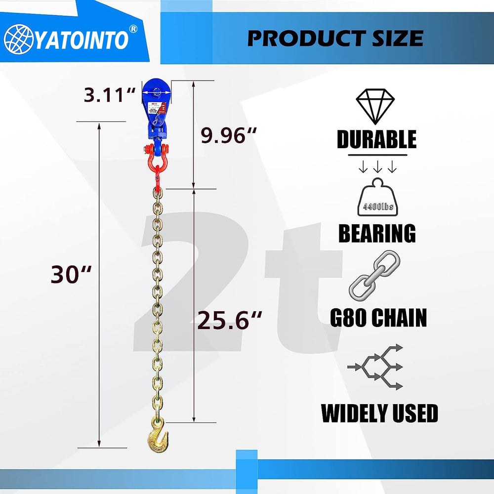YATOINTO snatch block in rolling setup reduces winch load and wear