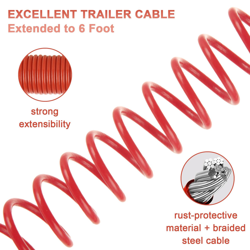 YAYODS breakaway cable with split-ring attachment for quick, secure trailer connections.