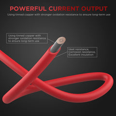 YCIND red and black cables packaged for quick setup