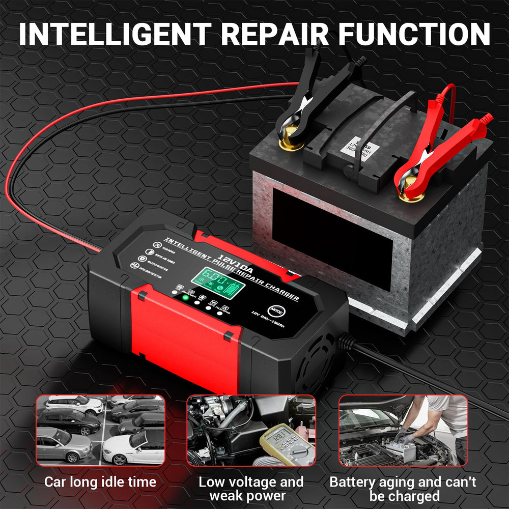 YDBAO vehicle charging scene demonstrates use with cars, motorcycles, vans.