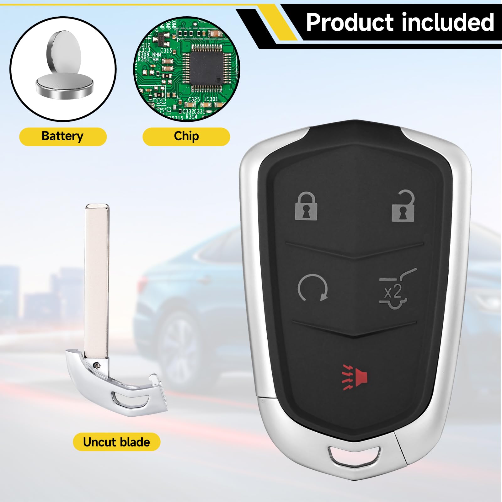 YDTHTLAH key fob packaging with compatibility tag for quick verification.