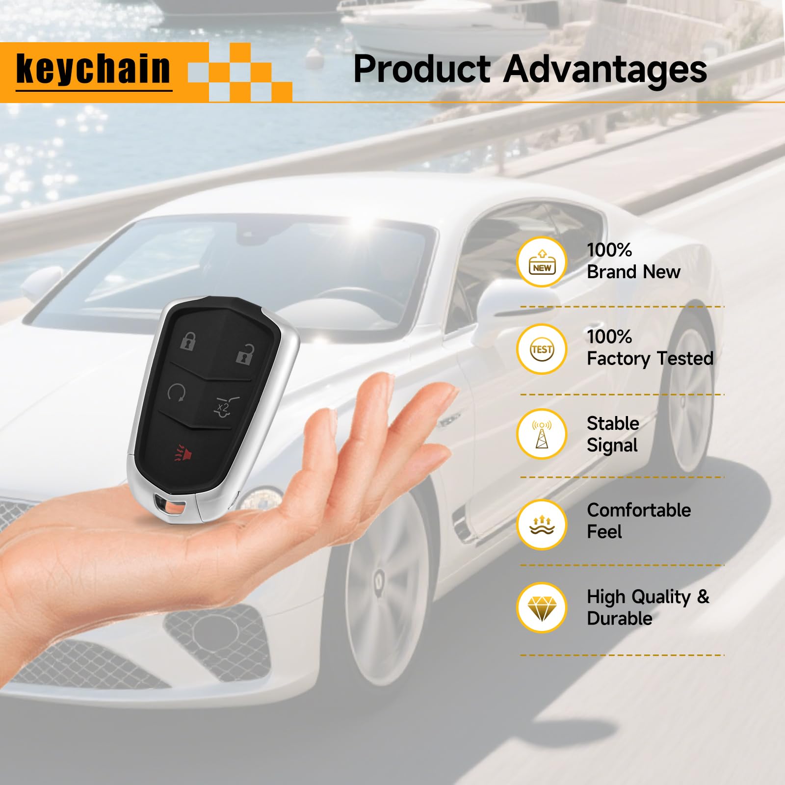 YDTHTLAH smart key fob proximity entry illustration for Cadillac owners.