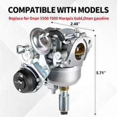 YDO carburetor for Onan 5500-7000, close-up highlights durable construction.