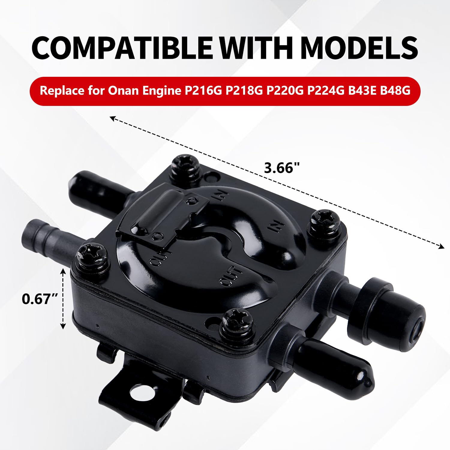 YDO fuel pump with durable construction built for demanding mower use