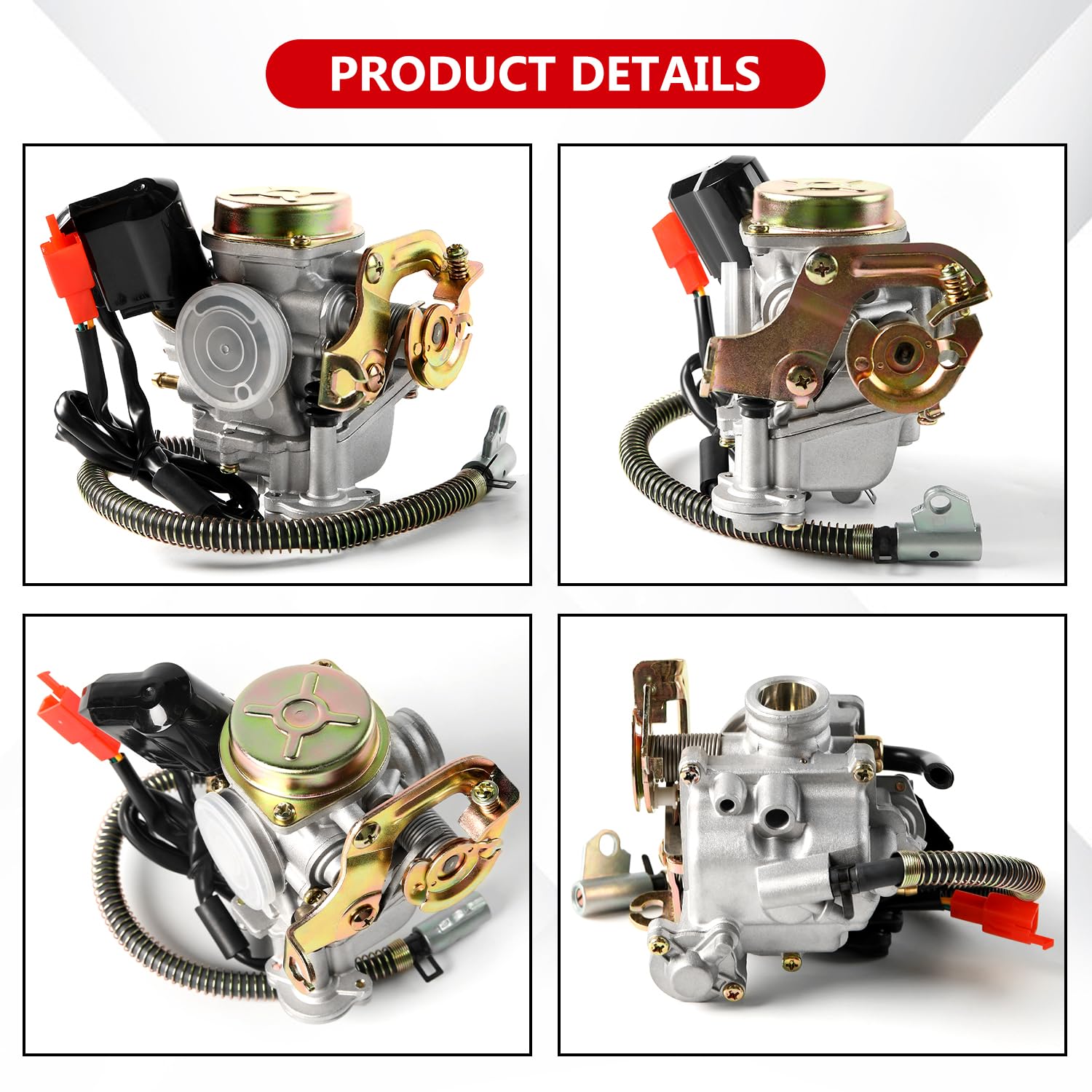 YDO GY6 50cc carburetor mounting holes for simple installation.