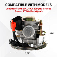 YDO GY6 50cc carburetor packaging ready for replacement use.