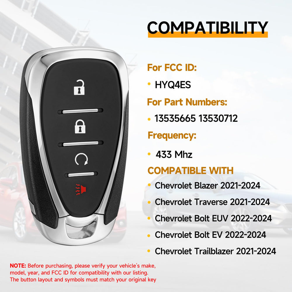 YDTHTLAH smart key fob back view showing battery access for compatibility.