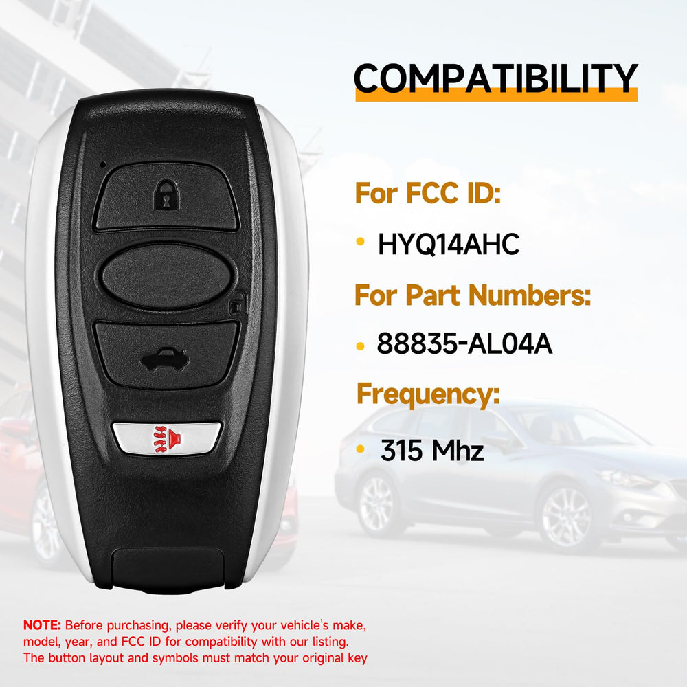 YDTHTLAH smart key fob for Forester 2016-2018 with reliable remote access