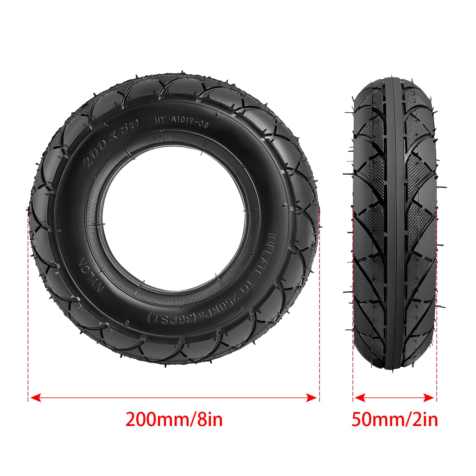 YeYouC 200x50 inner tube with reliable air retention.
