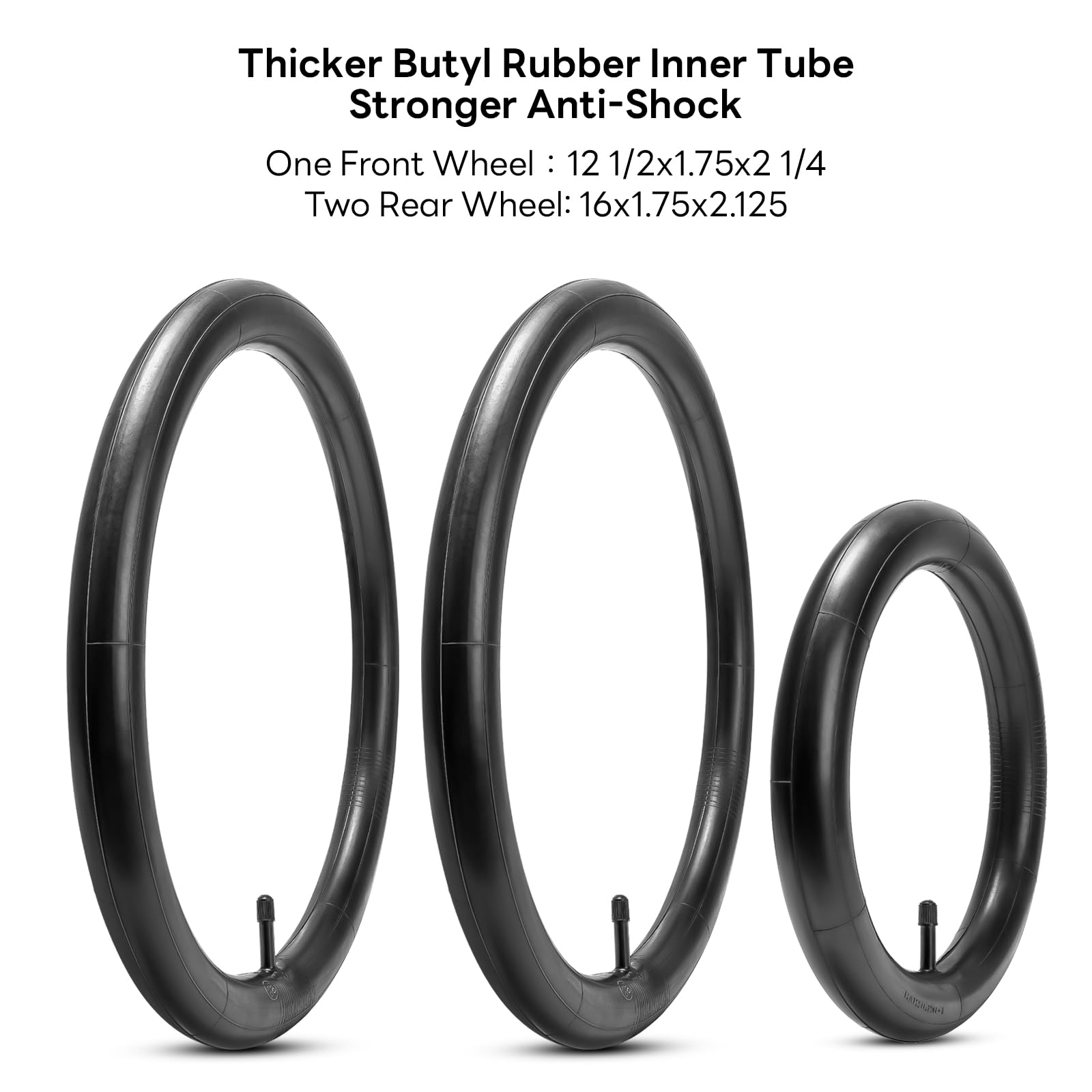 YeYouC front tire 12-5x1-75x2-25 offers stability on varied terrain