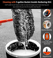 11-inch wide microfiber mop head delivers fast, absorbent cleaning.
