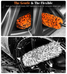 YeewayVeh 360-degree bendable wheel brush accesses inner barrels and behind spokes.