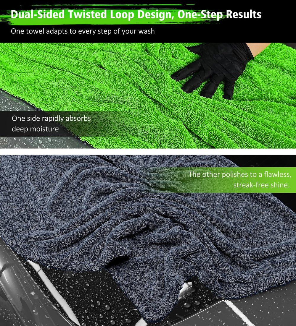 YeewayVeh Agile Giant 1400 GSM microfiber for fast, thorough drying.
