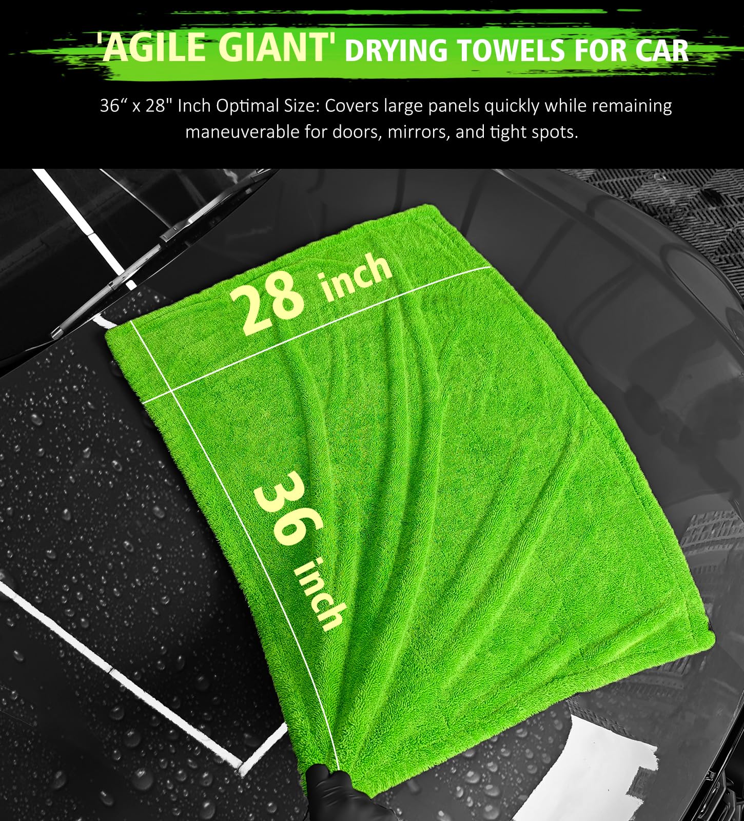 YeewayVeh Agile Giant towel reaches wheel wells and tight gaps with precision.
