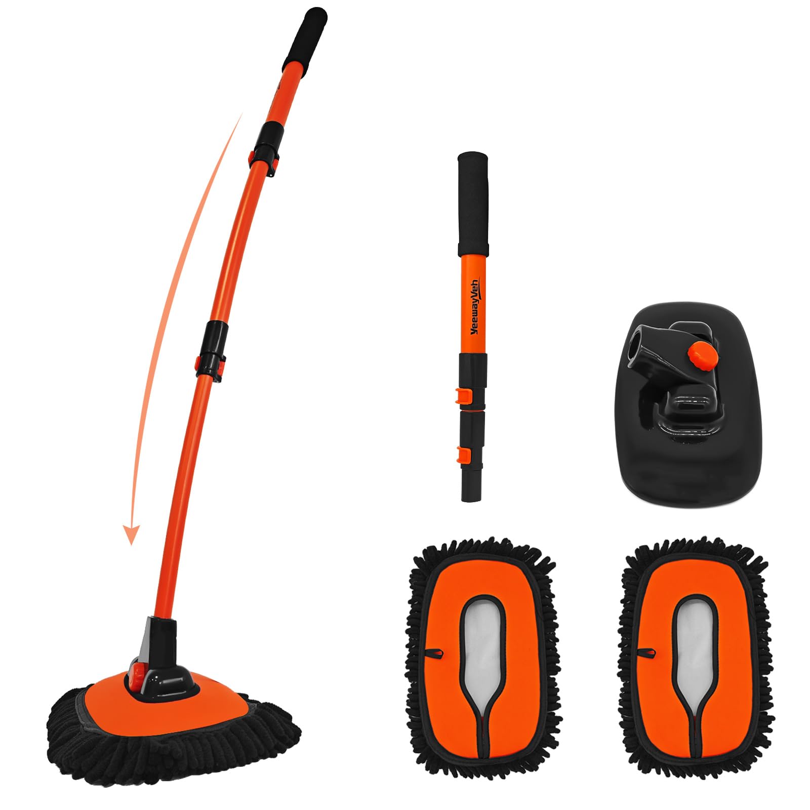YeewayVeh car wash brush with extendable pole for easier reach and cleaning