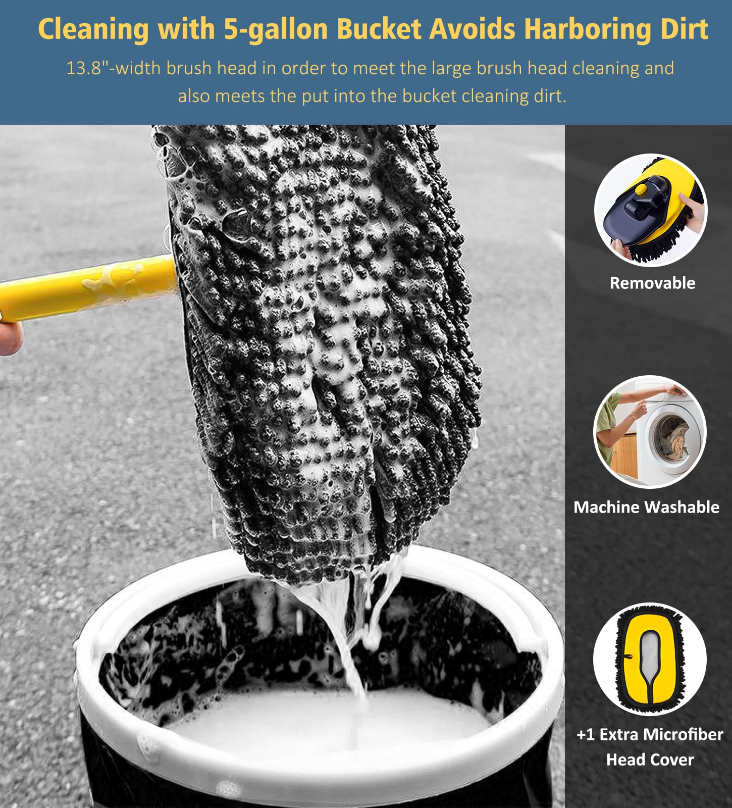 YeewayVeh chenille mop heads provide strong water absorption and gentle cleaning.